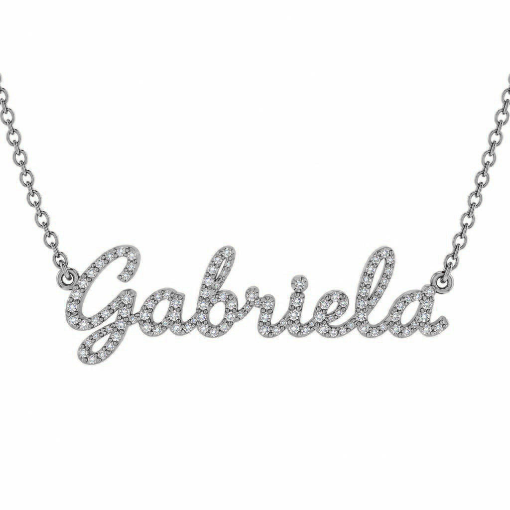 Diamond Gold Name Necklace - Gabriela