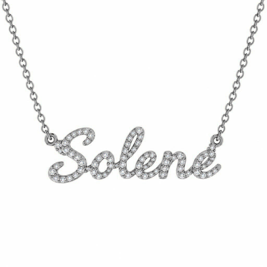 Diamond Gold Name Necklace - Solene