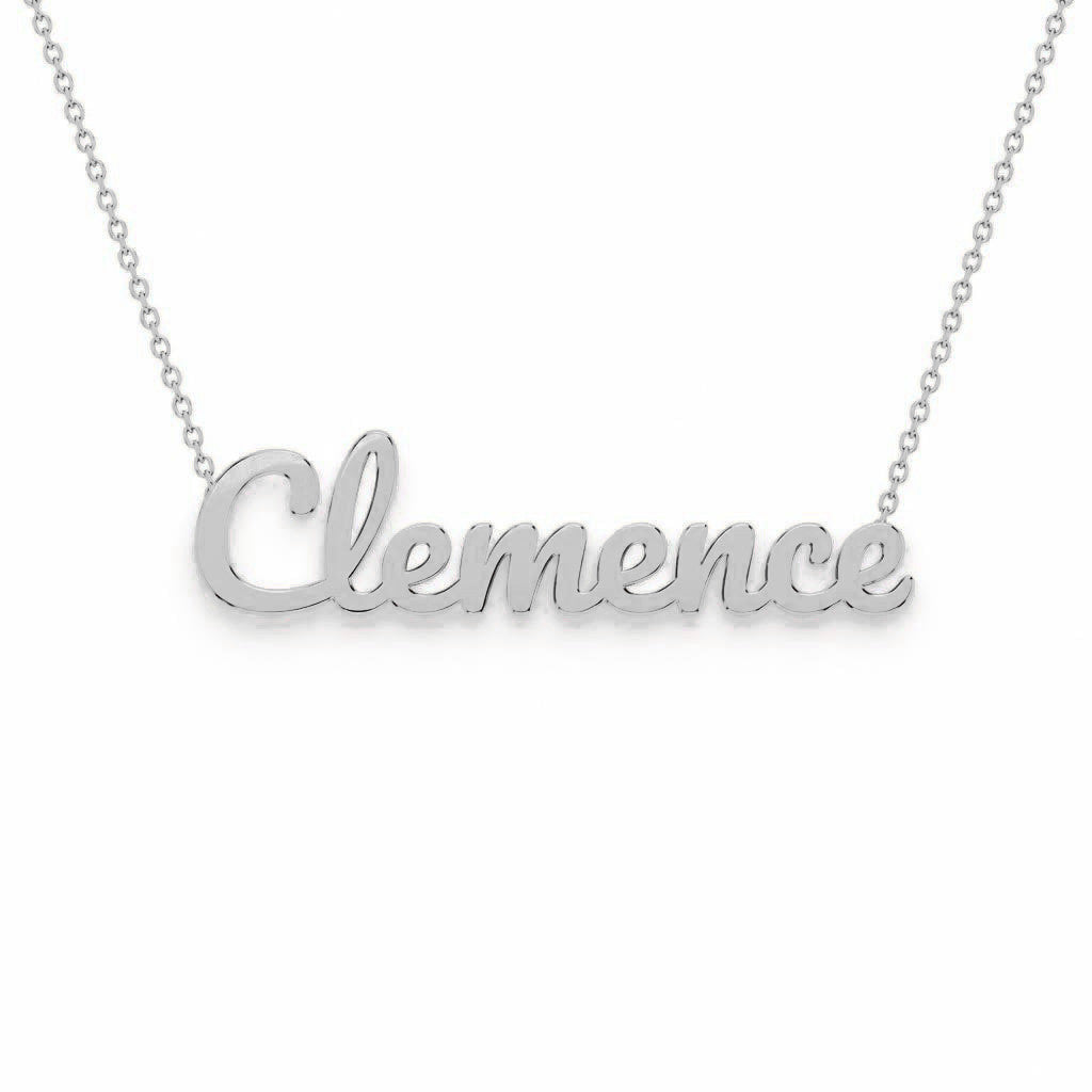 Gold Name Necklace – Clemence | 14K Solid Gold