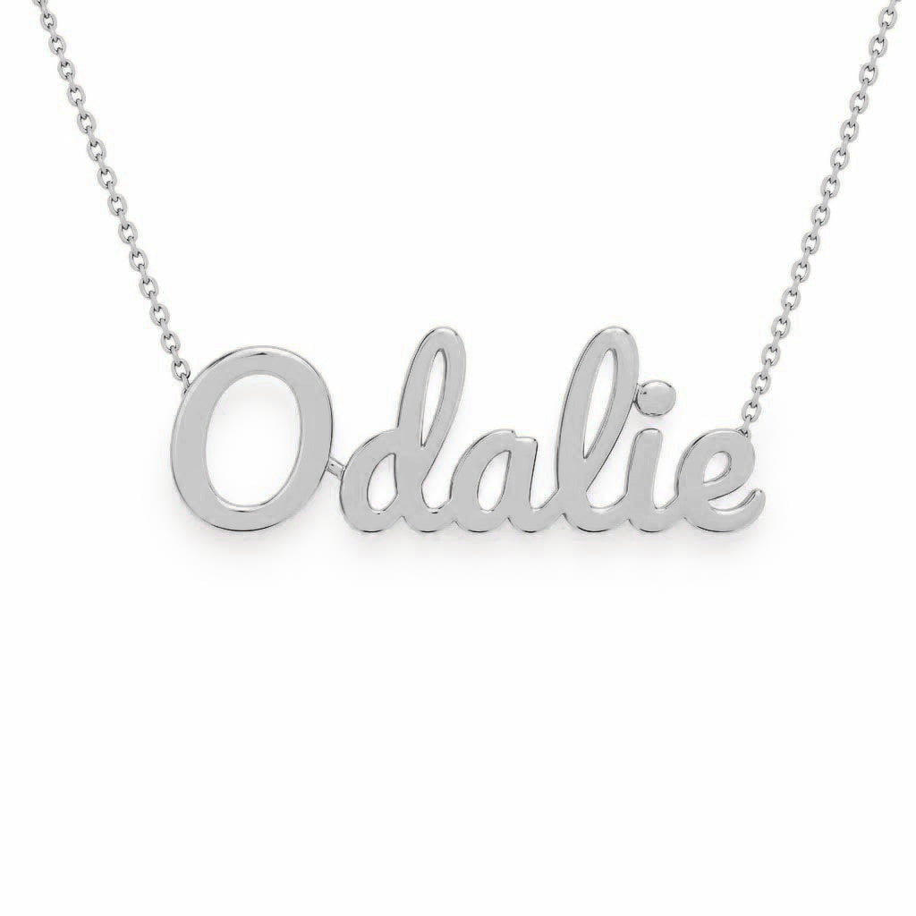 Gold Name Necklace – Odalie | 14K Solid Gold