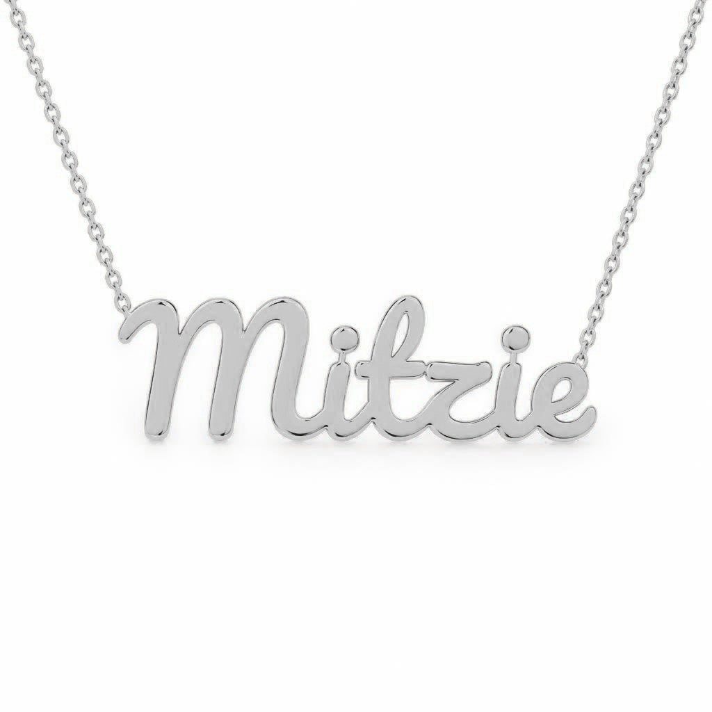 Gold Name Necklace – Mitzie | 14K Solid Gold