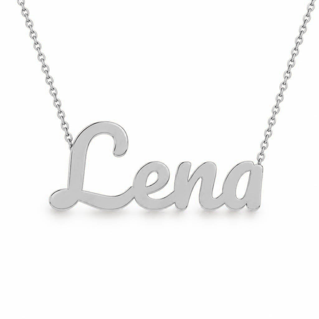 Gold Name Necklace – Lena | 14K Solid Gold