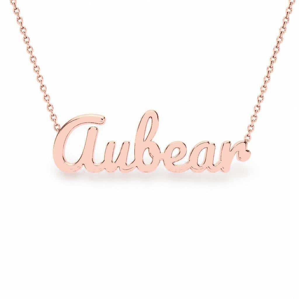 Gold Name Necklace – Aubear | 14K Solid Gold