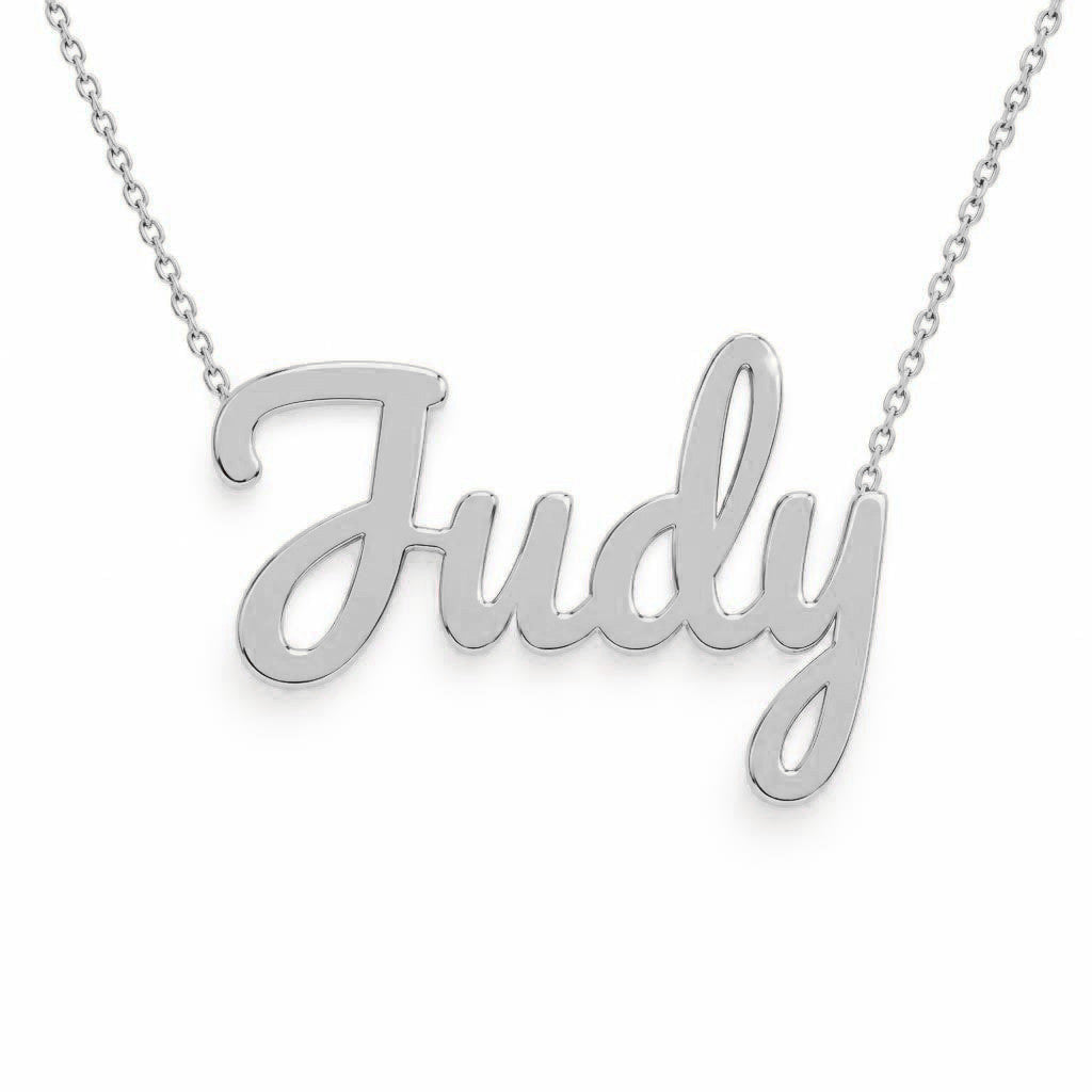Gold Name Necklace – Judy | 14K Solid Gold