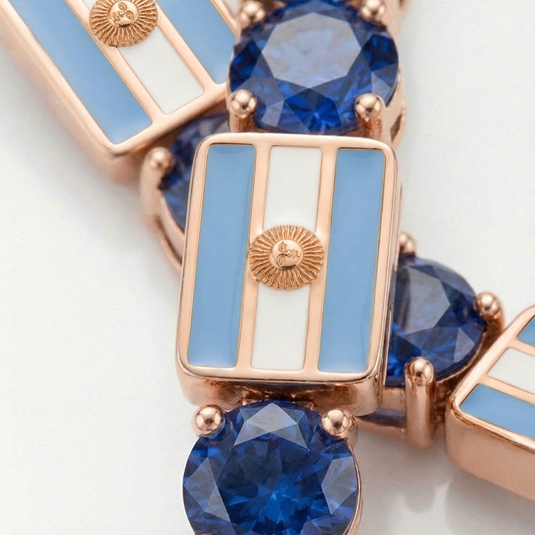 Sapphire Tennis Bracelet with Argentina Flag no. 14