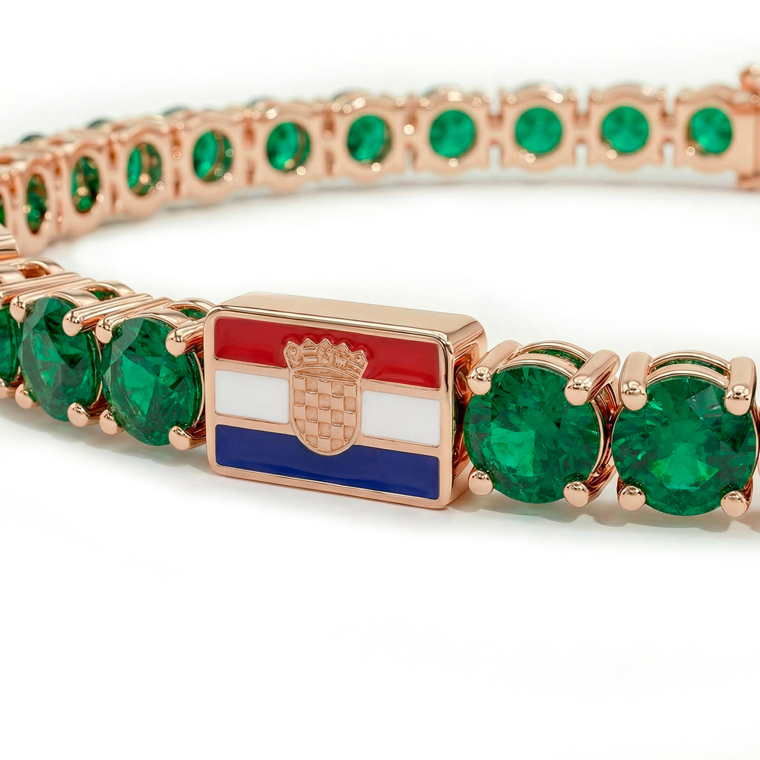 Emerald Tennis Bracelet with Croatia Flag no. 5