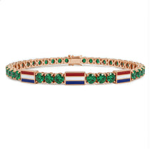 Emerald Tennis Bracelet with Netherlands Flag no. 5 image 1