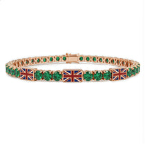 Emerald Tennis Bracelet with United Kingdom Flag no. 5 image 1