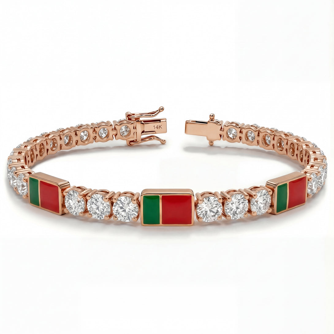 Diamond Tennis Bracelet with Portugal Flag no. 2