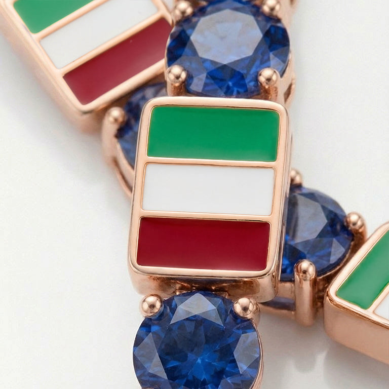 Sapphire Tennis Bracelet with Italy Flag no. 14