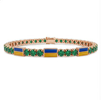 Emerald Tennis Bracelet with Ukraine Flag no. 5 image 1