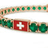 Emerald Tennis Bracelet with Switzerland Flag no. 5