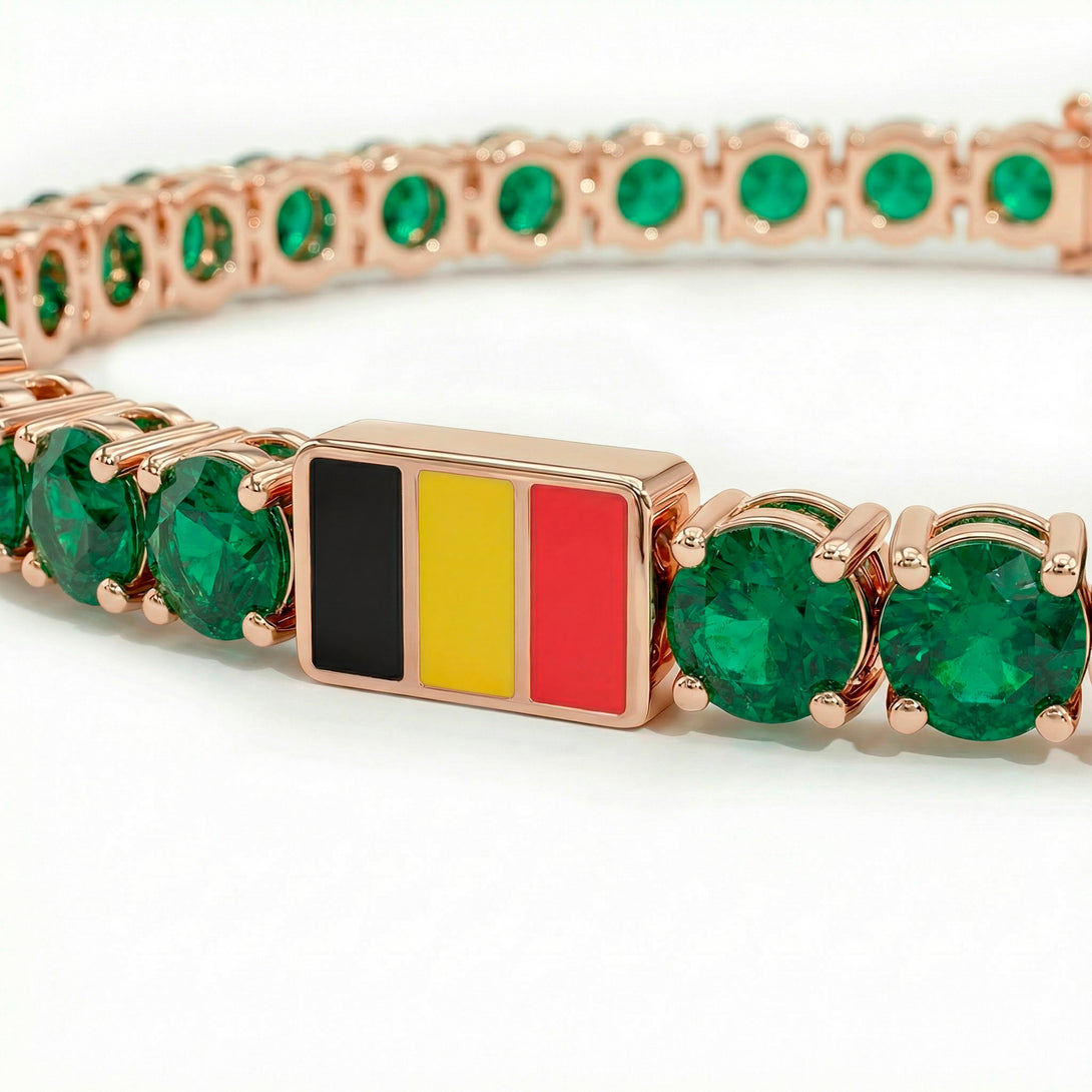 Emerald Tennis Bracelet with Belgium Flag no. 5