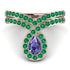 Tanzanite Pear Shape Stacking Bridal Set - Emilia No. 205