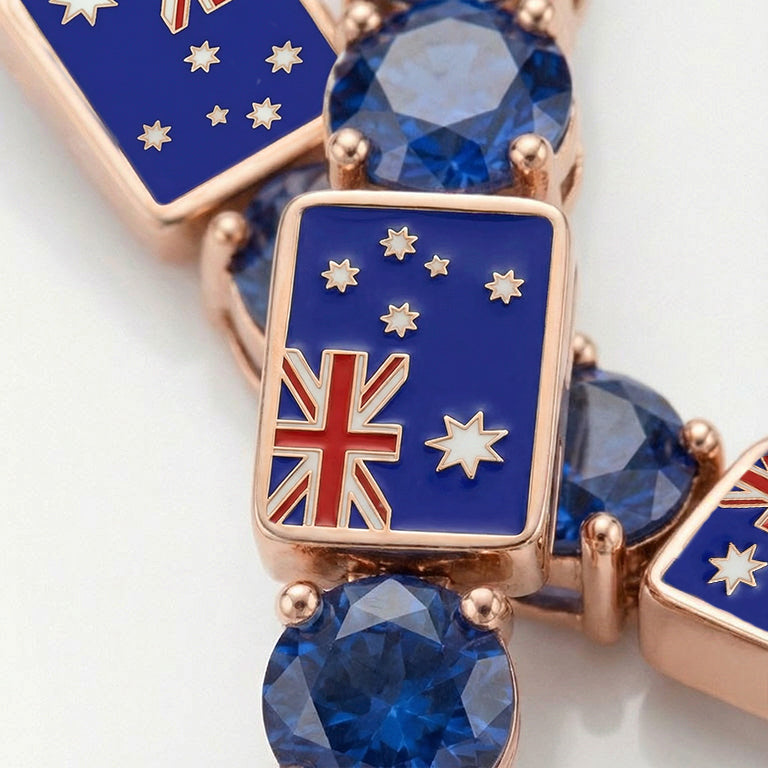 Sapphire Tennis Bracelet with Australia Flag no. 14