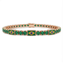 Emerald Tennis Bracelet with Brazil Flag no. 5 image 1