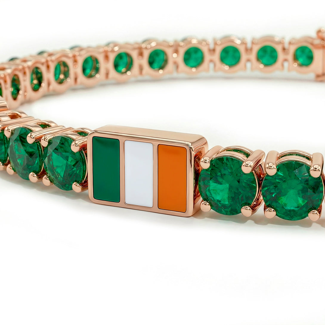 Emerald Tennis Bracelet with Ireland Flag no. 5
