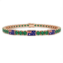 Emerald Tennis Bracelet with Australia Flag no. 5 image 1