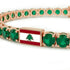 Emerald Tennis Bracelet with Lebanon Flag no. 5