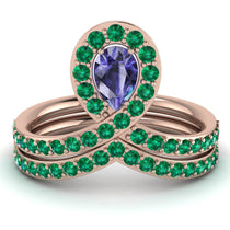 Tanzanite Pear Shape Stacking Bridal Set - Emilia No. 205 image 1