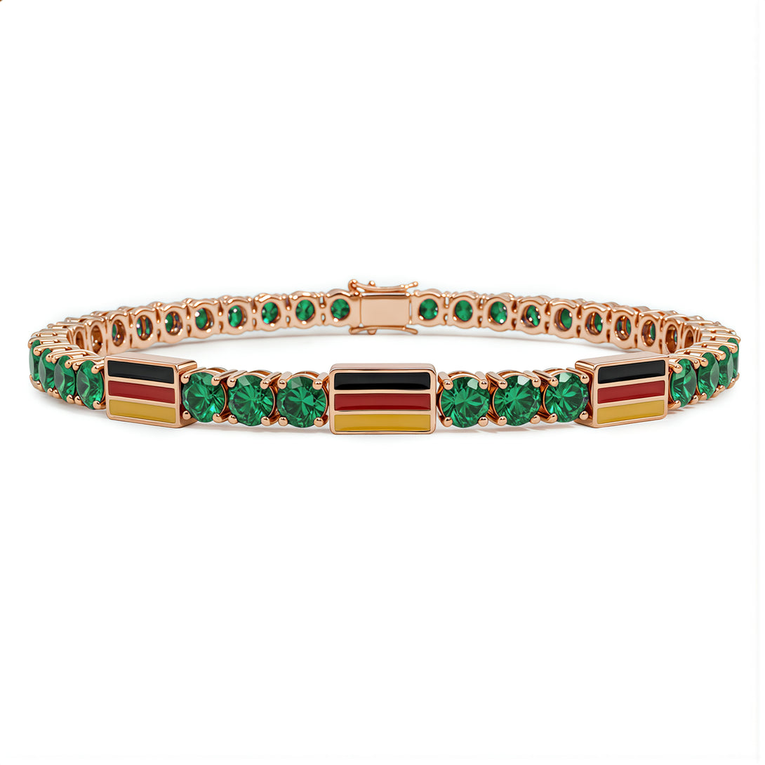 Emerald Tennis Bracelet with Germany Flag no. 5