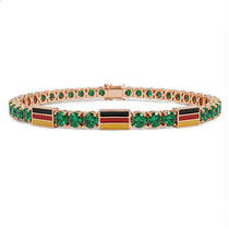 Emerald Tennis Bracelet with Germany Flag no. 5 image 1