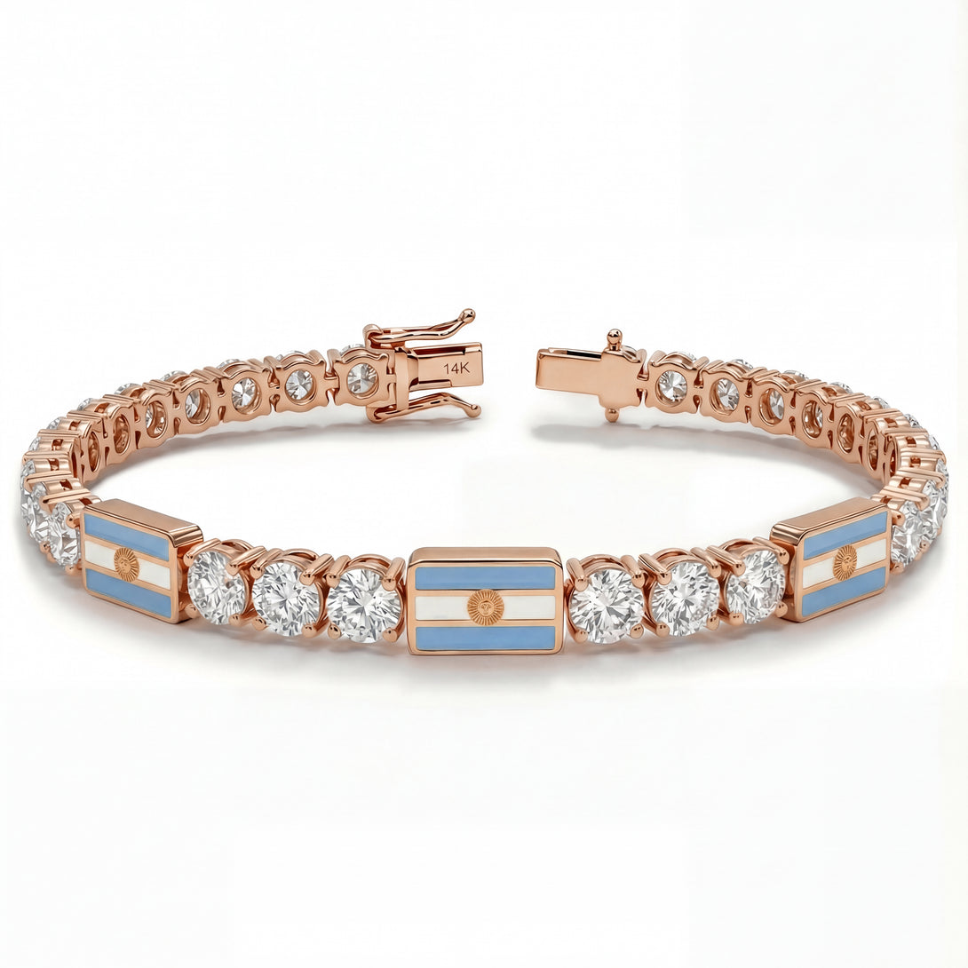 Diamond Tennis Bracelet with Argentina Flag no. 2