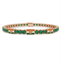Emerald Tennis Bracelet with India Flag no. 5 image 1