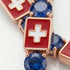 Sapphire Tennis Bracelet with Switzerland Flag no. 14