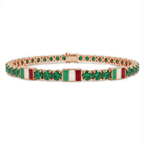 Emerald Tennis Bracelet with Italy Flag no. 5 image 1