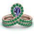 Tanzanite Pear Shape Stacking Bridal Set - Emilia No. 205