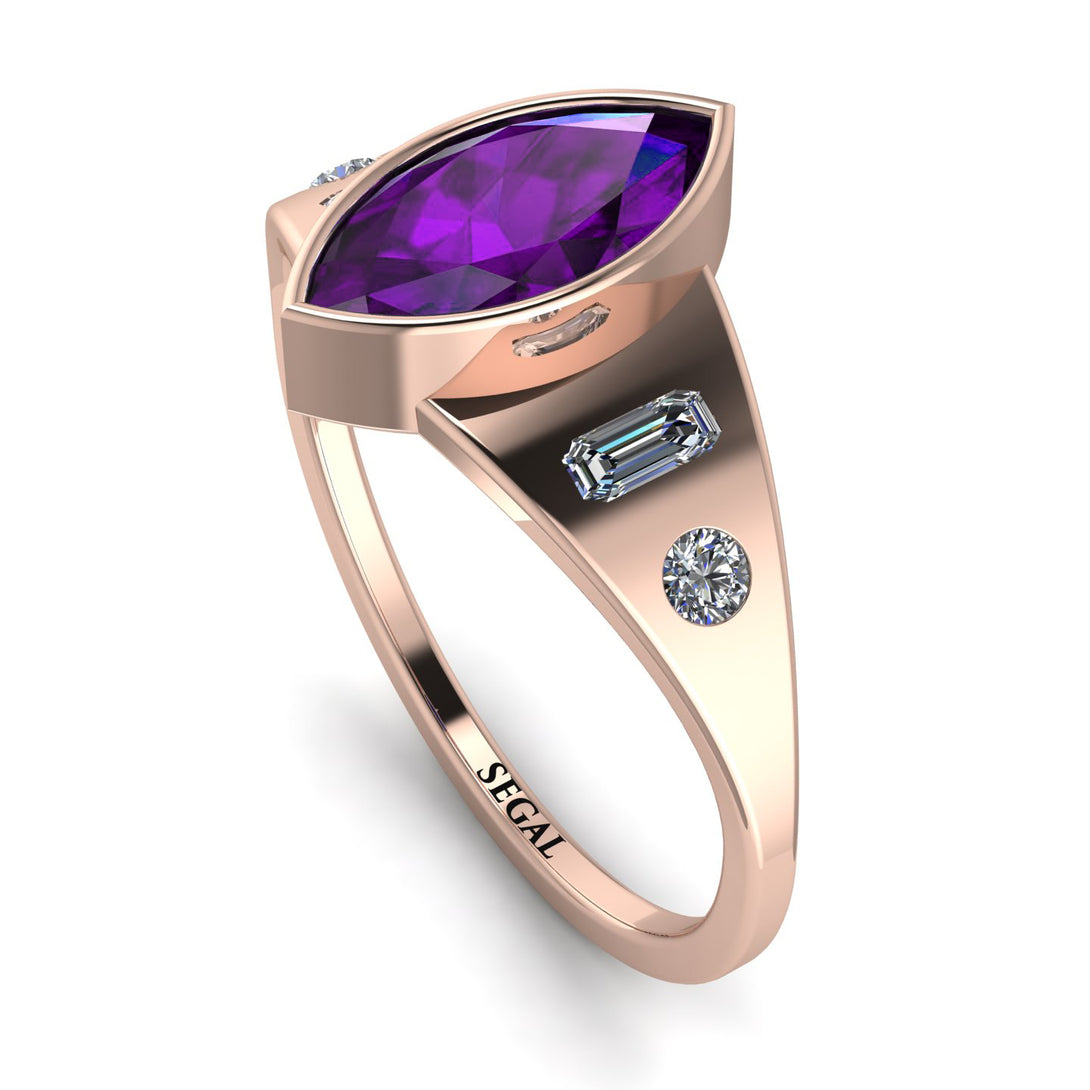 Marquise Bezel Amethyst Ring - Juliana No. 302