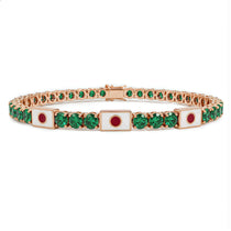 Emerald Tennis Bracelet with Japan Flag no. 5 image 1
