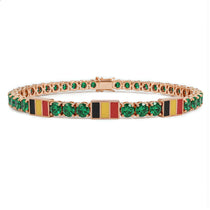 Emerald Tennis Bracelet with Belgium Flag no. 5 image 1