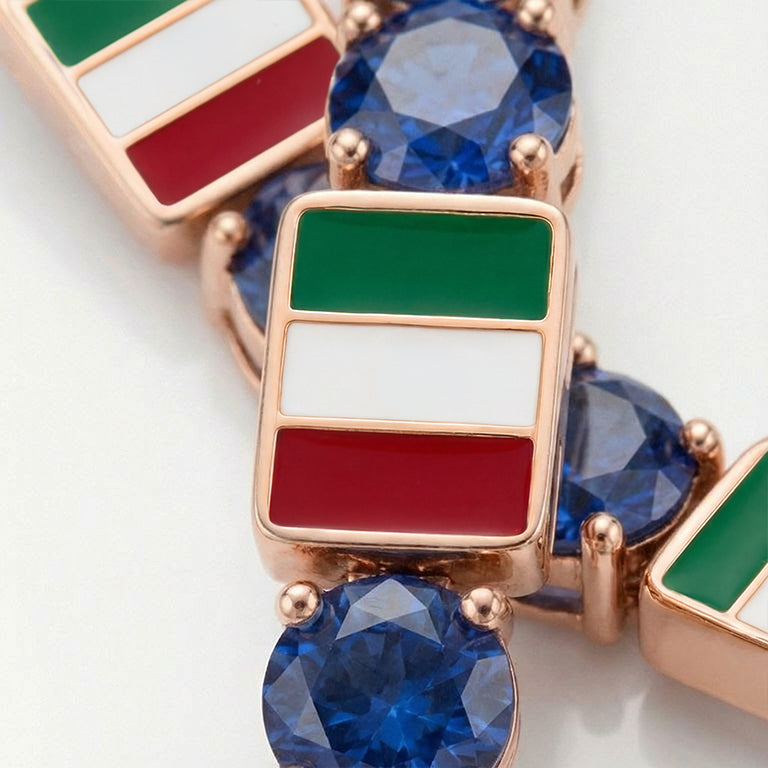 Sapphire Tennis Bracelet with Mexico Flag no. 14