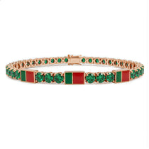 Emerald Tennis Bracelet with Portugal Flag no. 5 image 1