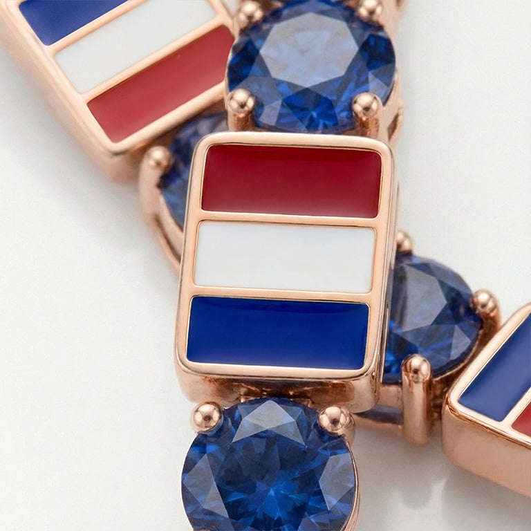 Sapphire Tennis Bracelet with France Flag no. 14