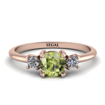Classic Three Stone Peridot Engagement Ring - Valentina No. 702 image 1