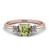 Classic Three Stone Peridot Engagement Ring - Valentina No. 702