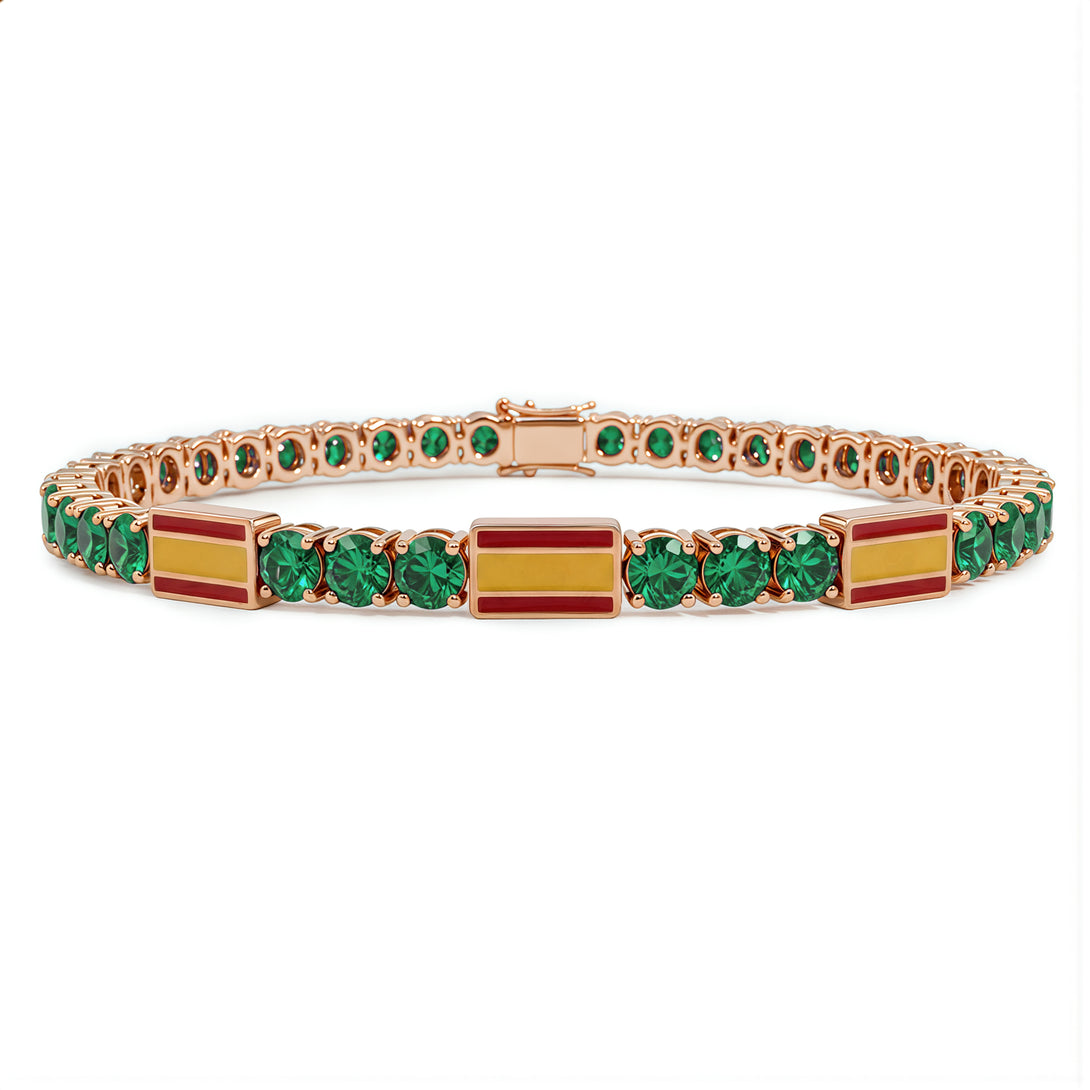 Emerald Tennis Bracelet with Spain Flag no. 5