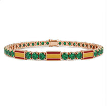 Emerald Tennis Bracelet with Spain Flag no. 5 image 1