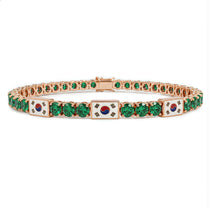 Emerald Tennis Bracelet with South Korea Flag no. 5 image 1