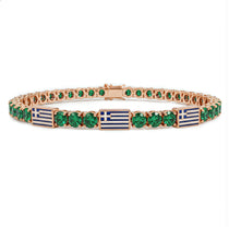 Emerald Tennis Bracelet with Greece Flag no. 5 image 1
