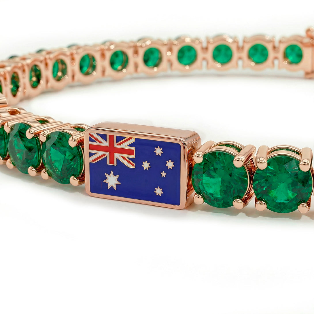 Emerald Tennis Bracelet with Australia Flag no. 5
