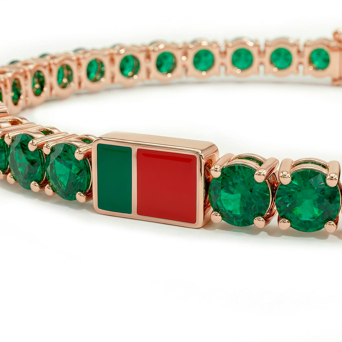 Emerald Tennis Bracelet with Portugal Flag no. 5