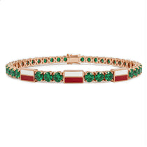 Emerald Tennis Bracelet with Poland Flag no. 5 image 1