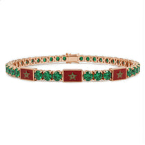 Emerald Tennis Bracelet with Morocco Flag no. 5 image 1
