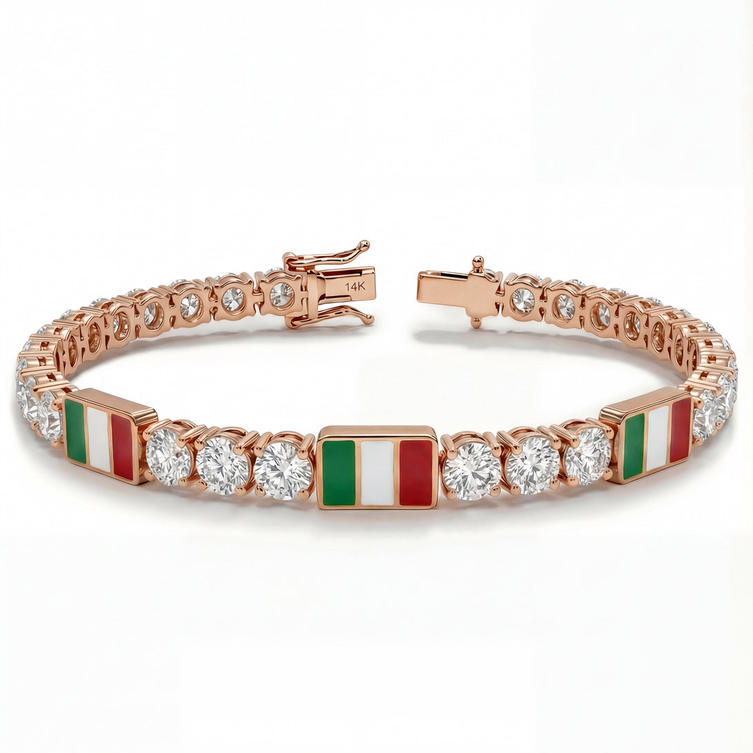 Diamond Tennis Bracelet with Italy Flag no. 2