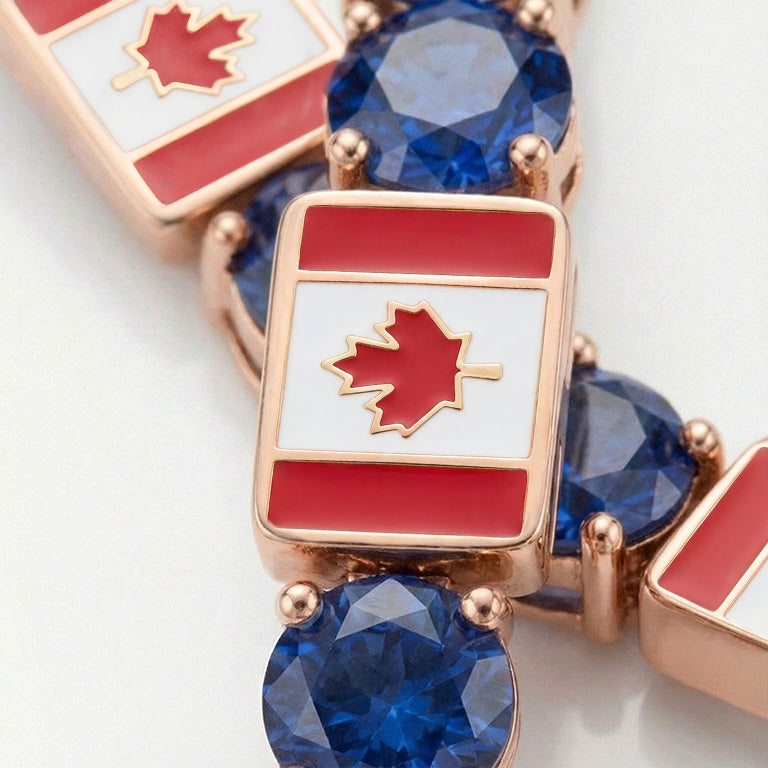 Sapphire Tennis Bracelet with Canada Flag no. 14