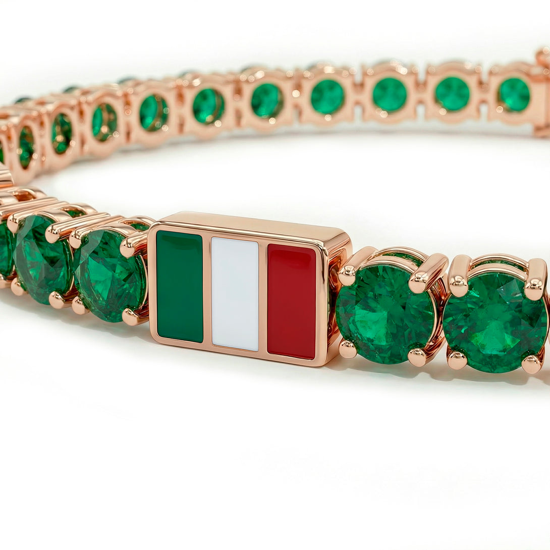 Emerald Tennis Bracelet with Mexico Flag no. 5